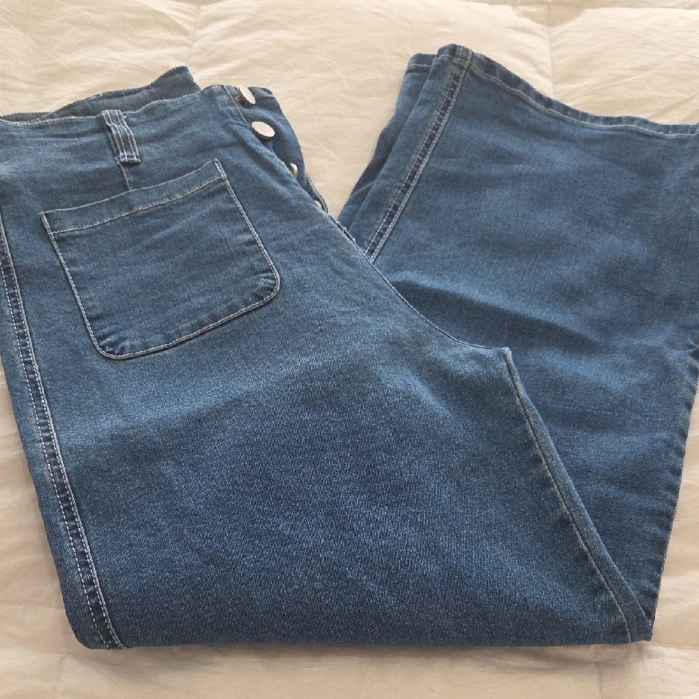 Sidefeel Women's Wide Leg Jeans High Waisted Stretchy Straight Leg - Never Worn - Picture 3 of 14